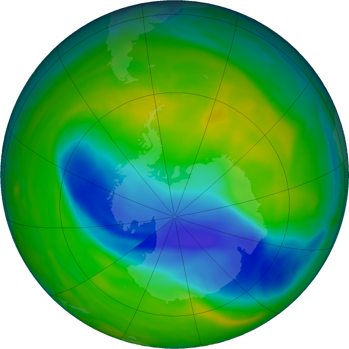 Antarctic ozone map for 23 November 2018